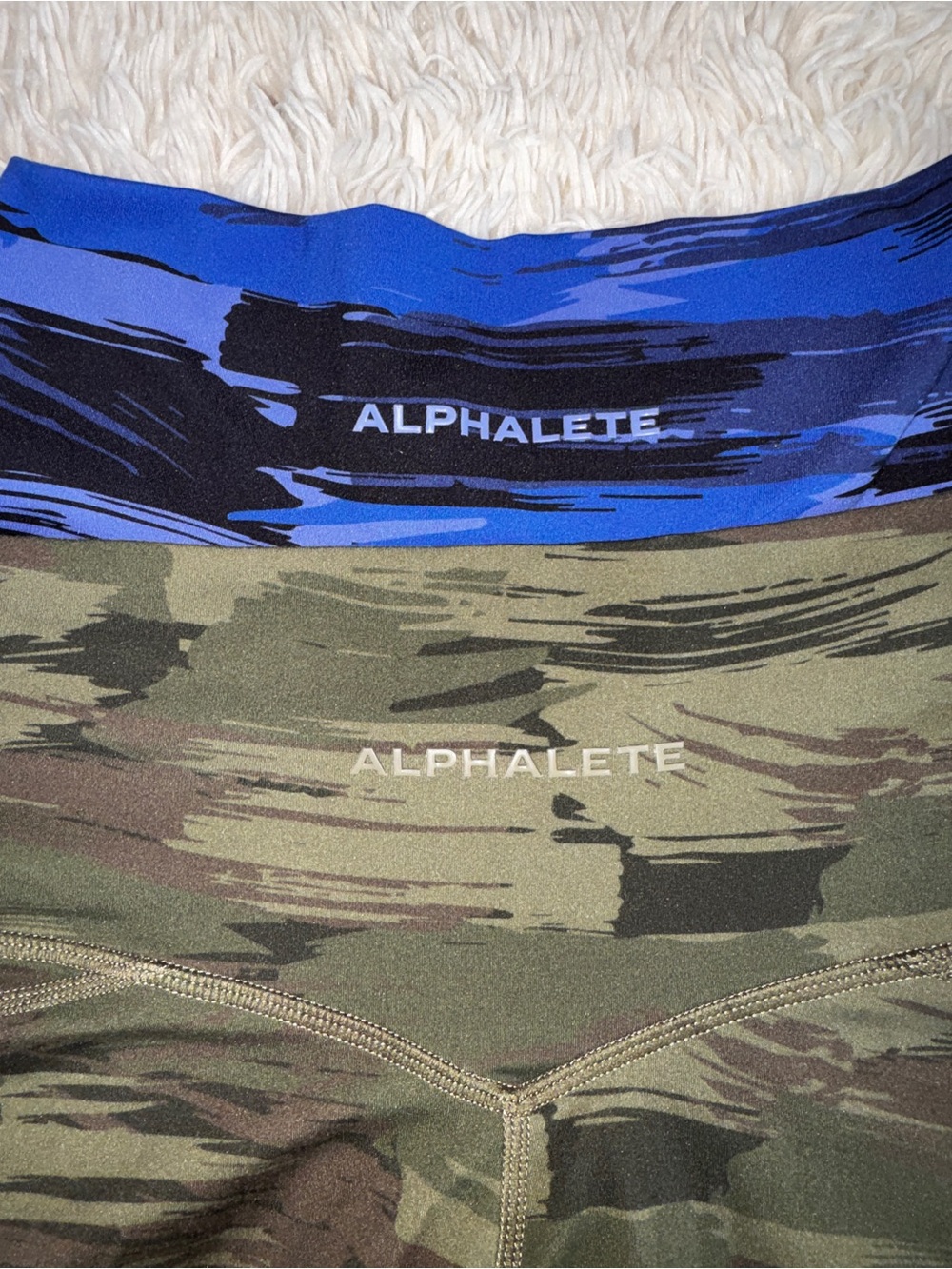 Alphalete Camo High-Waist Leggings - Blue & Olive